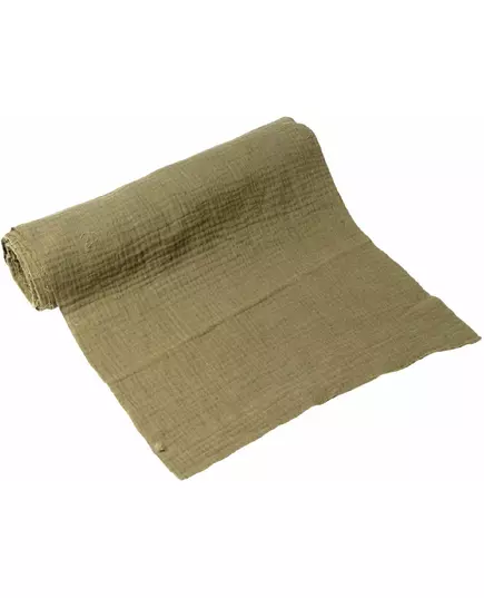 Bavlněný mušelínový běhoun na stůl khaki 30 cm x 3 m