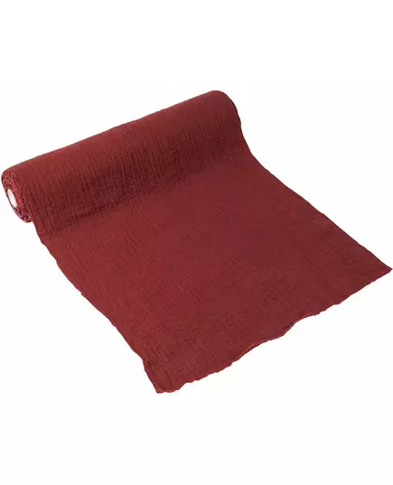 Burgundský terakotový mušelínový běhoun na stůl 30 cm x 3 m