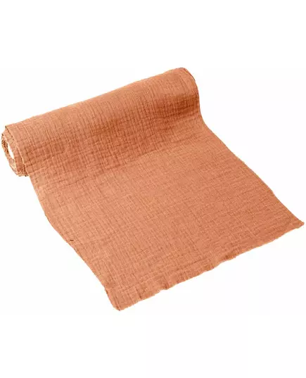 Starorůžový terakotový mušelínový běhoun na stůl 30 cm x 3 m