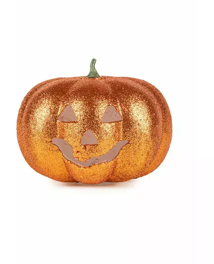 Třpytivá svítící halloweenská dýně 17 cm