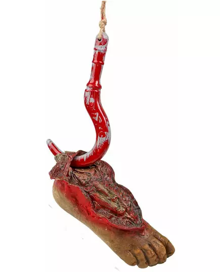 Závěsná dekorace hák s krvavou nohou 60 × 20 cm