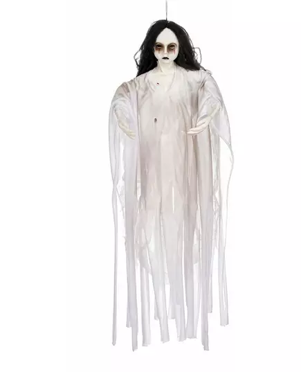 Závěsná dekorace Svítící bílá paní 90cm Halloween