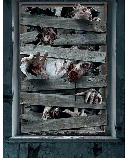 Dekorace zombie okno 80 x 120 cm