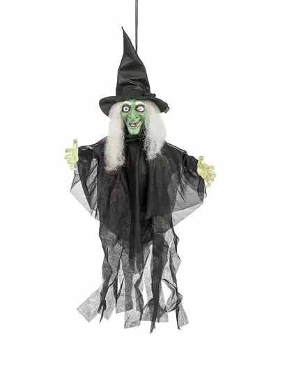 Animovaná svítící mluvící čarodějnice – halloweenská dekorace