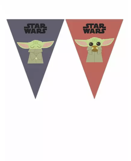 Kartonová praporková girlanda The Mandalorian Baby Yoda 2,3 m