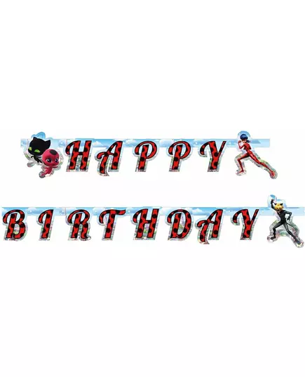 Kartonová girlanda Happy Birthday Ladybug 170 cm