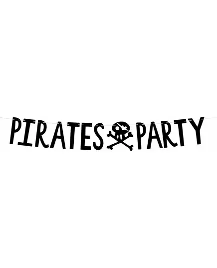 Černá kartonová girlanda Pirates Party 14 cm × 1 m