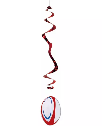 Sada 6 nehořlavých papírových závěsů Rugby ball 80 cm