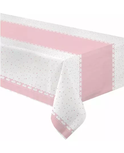 Růžová srdce – papírový ubrus 120 × 180 cm