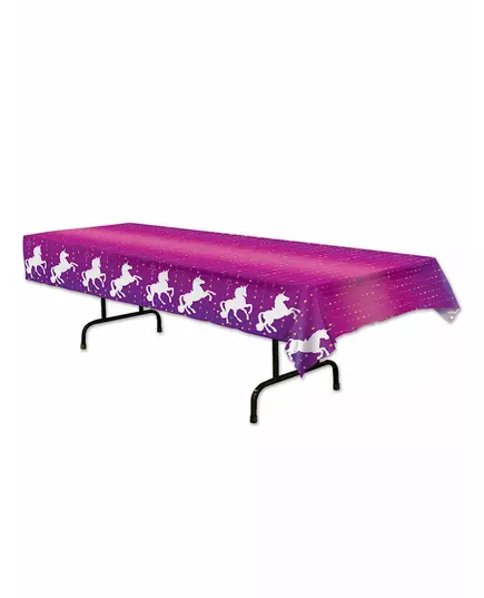 Plastový ubrus jednorožec fialový 137 × 274 cm