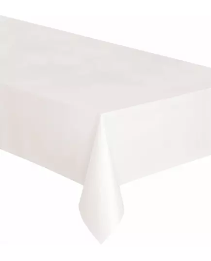 Bílý obdélníkový plastový ubrus 137 x 274 cm