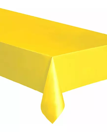 Obdélníkový žlutý plastový ubrus 137 x 274 cm