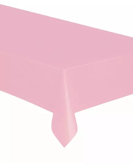 Obdélníkový světle růžový plastový ubrus 137 x 274 cm