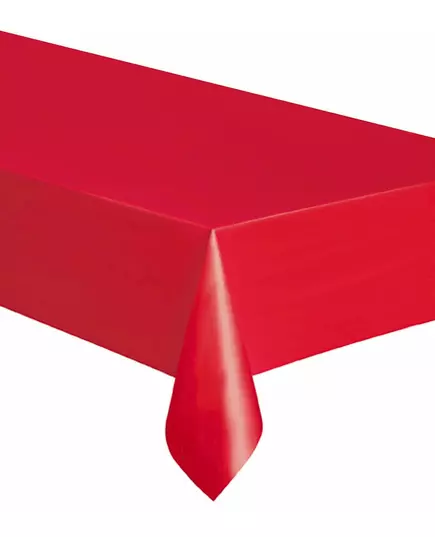 Červený obdélníkový plastový ubrus 137 x 274 cm
