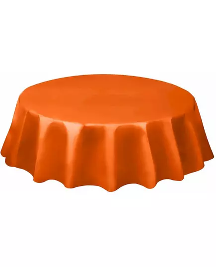 Oranžový kulatý plastový ubrus 213 cm