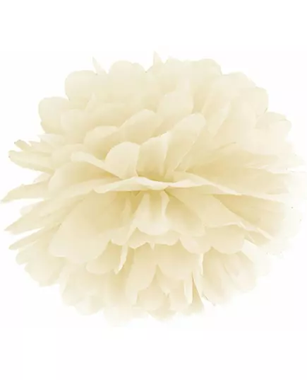 Krémový papírový závěsný pompom 25cm