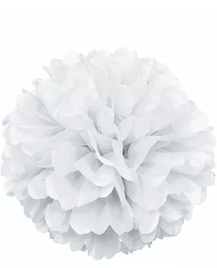 Bílý papírový pompom 40 cm