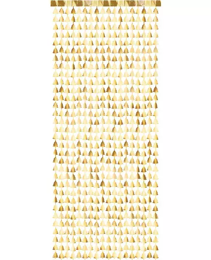 Třpytivý závěs – zlaté jedlové vlákno 100 x 245 cm