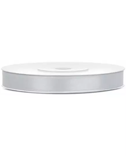 Stříbrná saténová stuha 0.6 cm x 25 m
