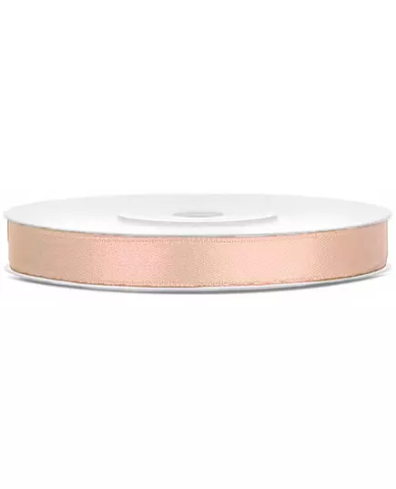 Světle broskvová saténová stuha 0.6 cm x 25 m