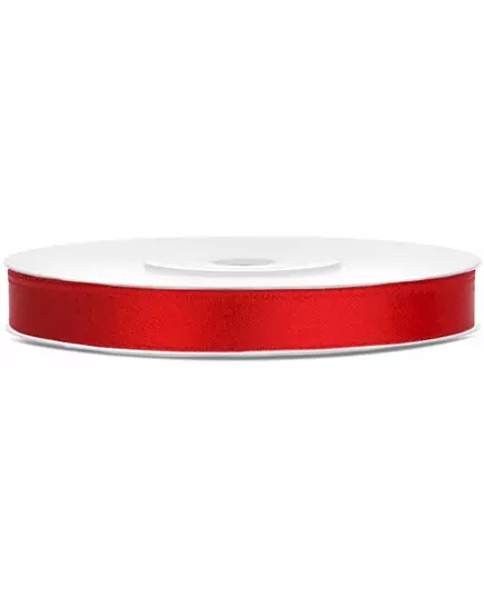 Červená saténová stuha 0.6 cm x 25 m