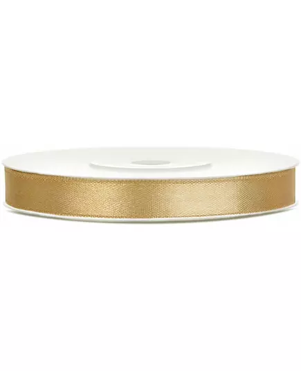 Zlatookrová saténová stuha 0.6 cm x 25 m