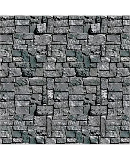Nástěnná dekorace šedá kamenná zeď Halloween 1,2 x 9,1 m