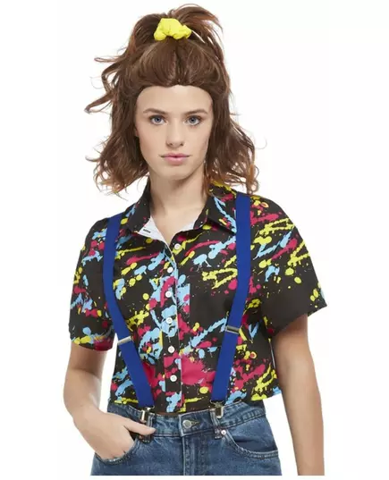 Černá košile 90s s vícebarevným potiskem barvy