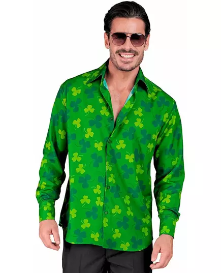 Pánské tričko s dlouhým rukávem St. Patrick’s Day se čtyřlístky, Velikost: Small/Medium
