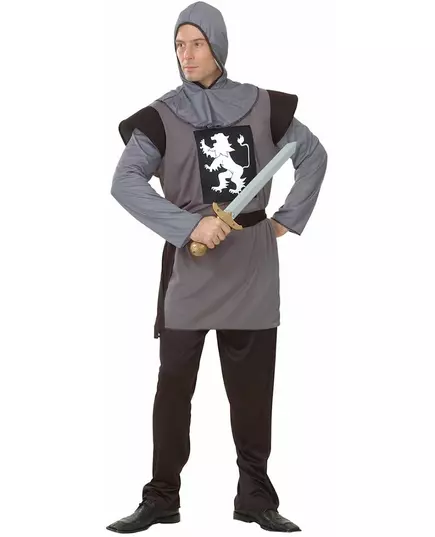 Šedý středověký rytířský kostým pro muže