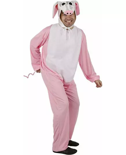 Růžový kostým prasátka pro dospělé