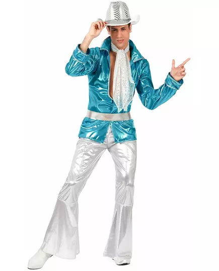 Modrý disco kostým pro muže, Velikost: Medium/Large