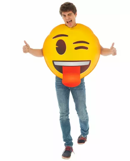 Emoji kostým mrkající obličej pro dospělé