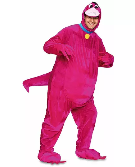 Přátelský růžový dinosauří kostým pro dospělé