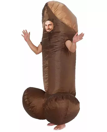 Černý nafukovací kostým penisu pro dospělé
