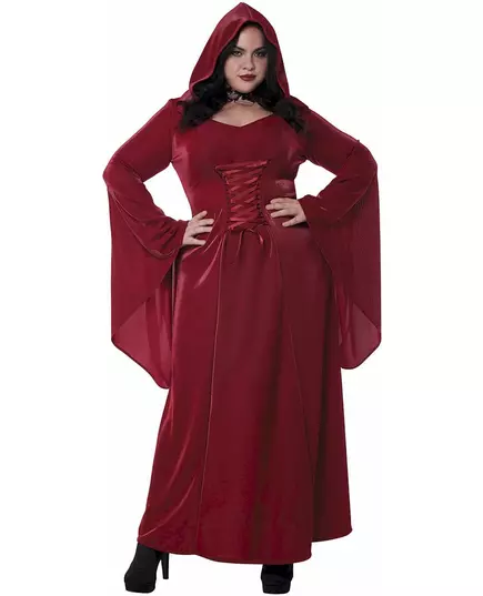 Gotický kostým pro ženy – plus size, červený, Velikost: X-Large (44/46)