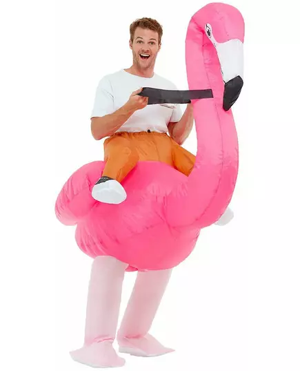 Velký růžový plameňák kostým pro dospělé