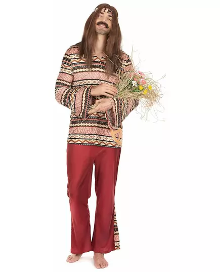 Bordó hippie kostým pro muže, Velikost: Medium/Large