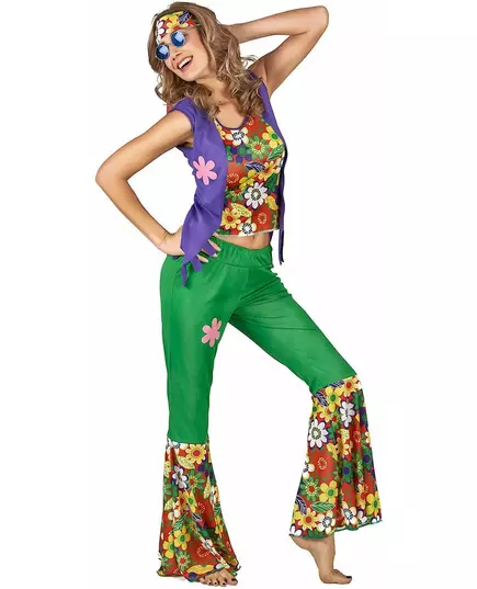 Kostým hippie flower power pro ženy, Velikost: Small