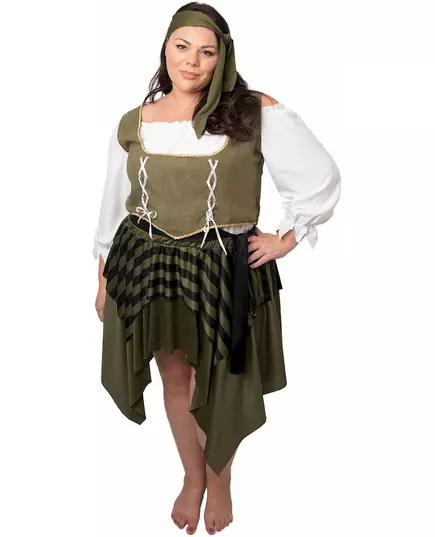 Zelený buccaneer pirátský kostým pro ženy – plus size