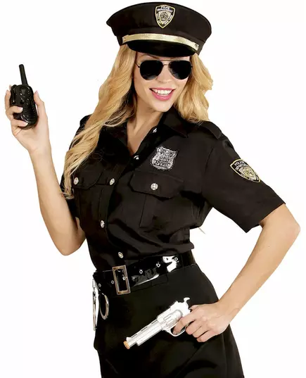 Kostým policistky pro ženy (černý), Velikost: Medium