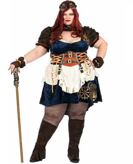 Plus size retro futuristický steampunk kostým pro ženy, Velikost: X-Large (44/46)