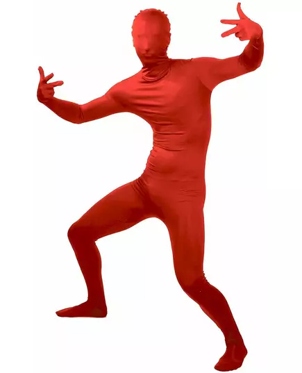 Červený „second skin“ kostým pro dospělé, Velikost: Medium