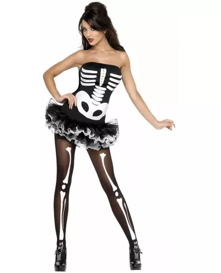 Sexy kostým kostlivce pro ženy s tutu Halloween, Velikost: X-Small