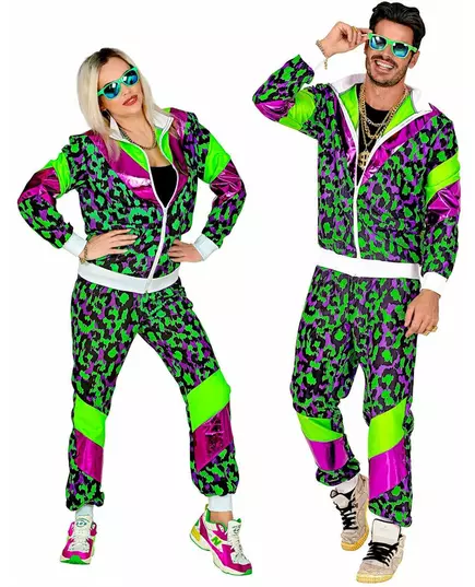 Teplákový kostým s neonovým leopardím potiskem – plus size, Velikost: XX-Large