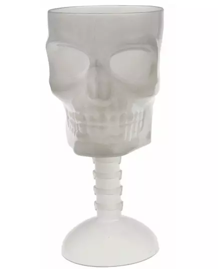 Fosforeskující sklenice lebka 18 cm