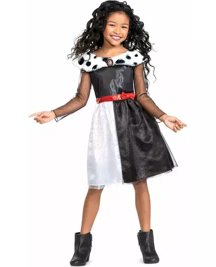 Klasický kostým Cruella pro dívky, Velikost: 7-8 let (124 - 136 cm)
