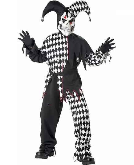 Černo-bílý zlý Joker kostým pro děti