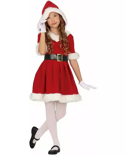 Dívčí kostým Santa Claus s kapucí, Velikost: 3-4 let (95-105 cm)