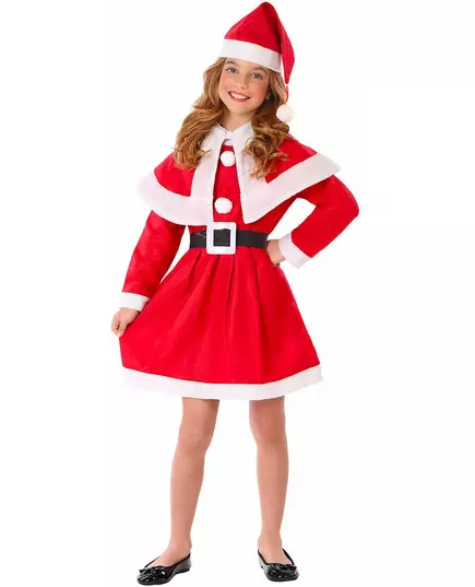 Klasický kostým Mother Christmas pro dívky, Velikost: 3-4 let (98-115 cm)